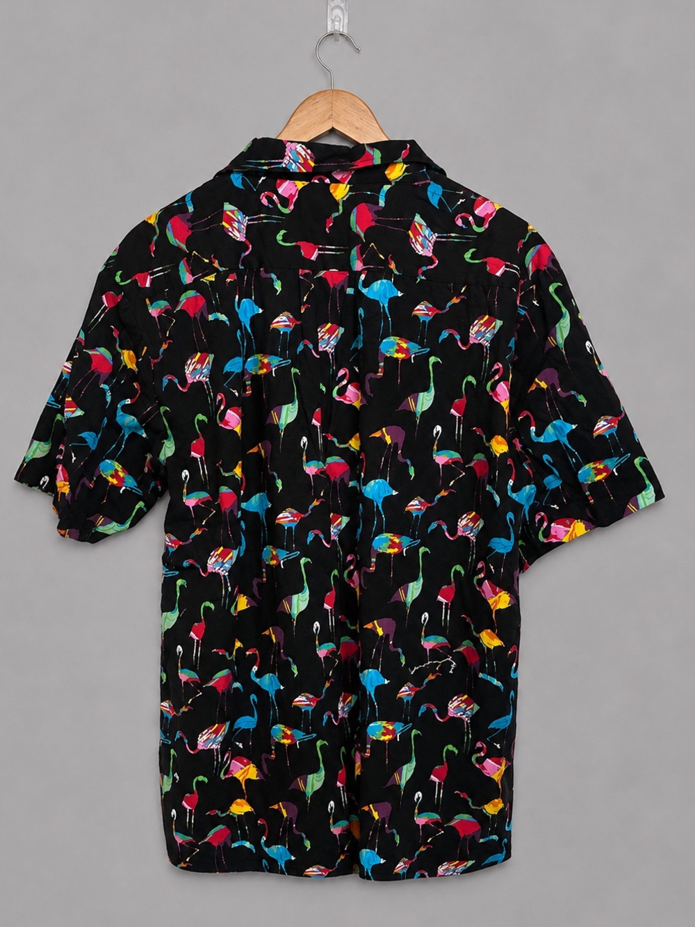 Hawaii Hangover Black Multicolor Flamingo Hawaiian Shirt 2XL Cotton - Picture 4 of 5